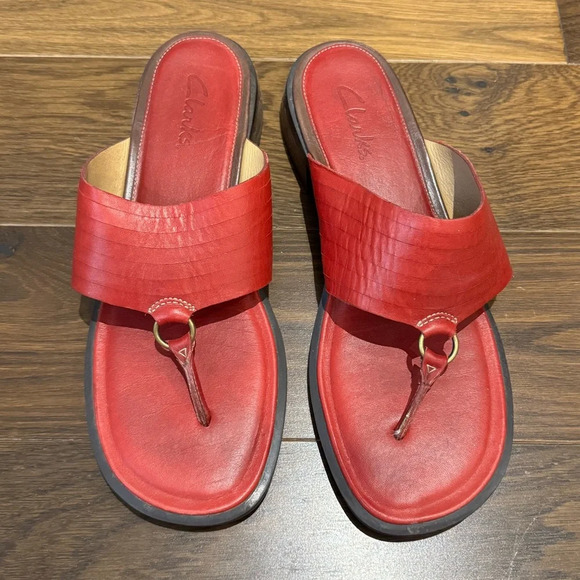 Clarks Leather Sandals Sz 11 - Picture 1 of 4